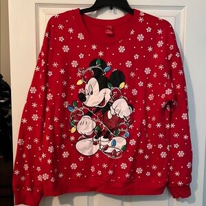 Red Mickey Mouse Holiday Sweatshirt - Lights up!